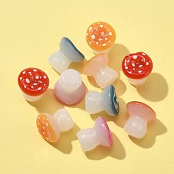 10Pcs Luminous Resin Mushroom Ornament&nbsp;RESI-FS0001-59