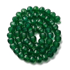 天然石グリーンオニキス瑪瑙ビーズ連売り  染め＆加熱  多面カット  カボチャ  8x6mm  穴：1mm  約57~60個/連  14.76''~14.96''（37.5~38センチメートル）&nbsp;G-P587-D16-03