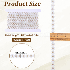 10Yards Metallic Yarn Flower Lace Ribbon&nbsp;OCOR-GF0005-45A