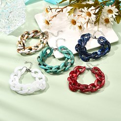 Chunky Acrylic Curb Chain Bracelet for Girl Women&nbsp;BJEW-JB06876