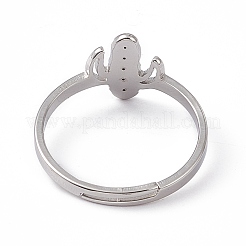 Non-Tarnish 201 Stainless Steel Cactus Adjustable Ring for Women&nbsp;RJEW-K238-03P