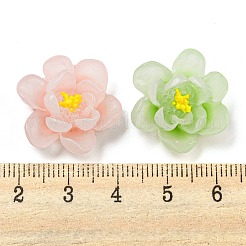 光る透明エポキシ樹脂デコデンカボション  暗闇で光る花  ミックスカラー  20x21x10.5mm&nbsp;CRES-M032-04C
