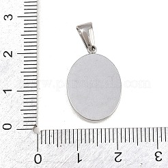 303ステンレススチールラインストーンペンダント  ステンレス鋼色  楕円形のチャーム  20.5x14x2.5mm  穴：5.8x2.9mm&nbsp;STAS-K325-23B-P