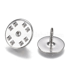 真鍮製バタフライクラッチピンバック  ラペルピンバック  プラチナ  8x11.5x6mm  穴：1.2mm  ピン：1mm  50セット /バッグ&nbsp;KK-Z003-01P