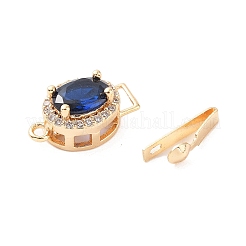 Brass Micro Pave Clear Cubic Zirconia Box Clasps&nbsp;KK-G491-03G