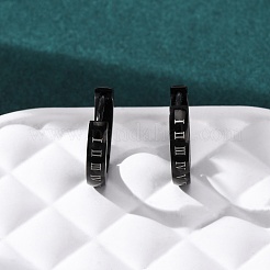 304ステンレススチールフープピアス  316ステンレス鋼  イオンプレーティング（ip）  ブラック  16x3mm&nbsp;EJEW-D331-05B
