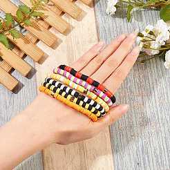 Handmade Polymer Clay Heishi Beads Stretch Bracelets Sets&nbsp;BJEW-JB05902-10