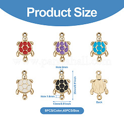 40Pcs 5 Colors Zinc Alloy Enamel Connector Charms&nbsp;ENAM-YS0001-08