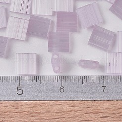 MIYUKIティラビーズ  日本製シードビーズ  2穴  （TL2551)ペールローズシルクサテン  5x5x1.9mm  穴：0.8mm  約590個/50g&nbsp;SEED-X0054-TL2551
