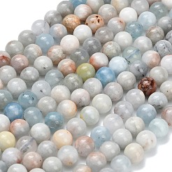 Natural Aquamarine Beads Strands&nbsp;G-F591-29B-8mm