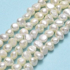天然養殖淡水パールビーズ連売り  研磨両側  リネン  4.5x4~4.5x3.5~4.5mm  穴：0.7mm  約83個/連  14.37''（36.5センチメートル）&nbsp;PEAR-A005-08-01