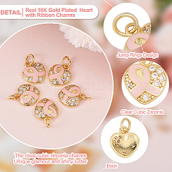 15Pcs Brass Micro Pave Clear Cubic Zirconia Pendants&nbsp;KK-BBC0004-72