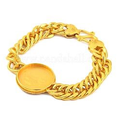 Brass Cuban Link Chain Bracelets Findings&nbsp;KK-G502-12G