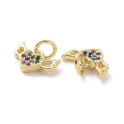 Brass Micro Pave Cubic Zirconia Pendants&nbsp;KK-E068-VF137
