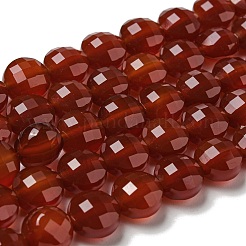 天然石カーネリアンビーズ連売り  ファセットコインビーズ  フラットラウンド  10x7~7.5mm  穴：1.2mm  約38個/連  14.92''（37.9センチメートル）&nbsp;G-K351-A05-03