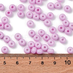 焼付塗装ガラスシードビーズ  丸い穴  ロンデル  グレードA  プラム  5~6x3.5~4mm  穴：1.6~1.8mm  約3000個/ポンド&nbsp;SEED-C003-02C