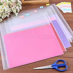 プラスチック文房具収納ポケット  ファイル封筒ポーチ  長方形  ペット用防水モランディインデックスタブ付き  ミックスカラー  320x330x0.5mm  50pc&nbsp;AJEW-GF0009-32