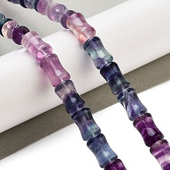 天然な色鮮やかな蛍石ビーズ連売り  竹の共同  12x7.5mm  穴：1mm  約33個/連  15.35''（39センチメートル）&nbsp;G-H051-B01-01