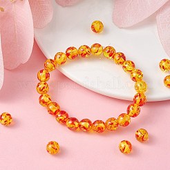 樹脂模造アンバービーズ  ラウンド  ゴールド  8mm  穴：2mm&nbsp;RESI-YW0001-49