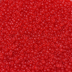 MIYUKIラウンドロカイユビーズ  日本製シードビーズ  11/0  (rr140f)マットトランスペアレントレッドオレンジ  11/0  2x1.3mm  穴：0.8mm  約50000個/ポンド&nbsp;SEED-G007-RR0140F