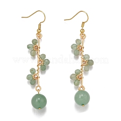 Natural Green Aventurine Earrings Dangle Earrings&nbsp;EJEW-TA00653-03