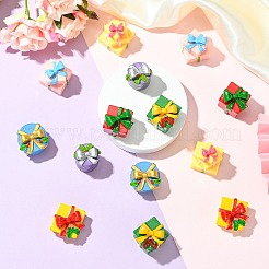 21Pcs 7 Styles Christmas Resin Gift Box Ornaments&nbsp;AJEW-CJ0001-81