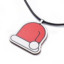 Printed Basswood Pendant Necklaces&nbsp;NJEW-JN02411-06