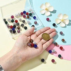 50Pcs 10 Colors Pave Disco Ball Beads&nbsp;FIND-YW0005-51