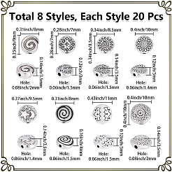 160Pcs 8 Styles Tibetan Style Alloy Beads&nbsp;FIND-PA0001-65B