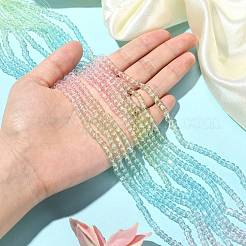 10 Strands Transparent Gradient Color Glass Beads Strands&nbsp;GLAA-CJ0002-09B