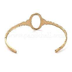 304ステンレススチール製中空楕円形カフバングル女性用  ゴールドカラー  内径：2-5/8インチ（6.8cm）&nbsp;BJEW-D061-01G