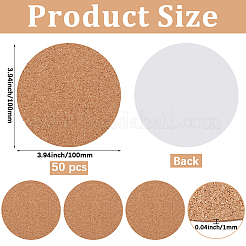 Round Self-adhesive Cork Cup Mats&nbsp;DIY-WH20095-075C