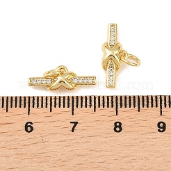Brass Micro Pave Cubic Zirconia Pendants&nbsp;KK-Z146-14G