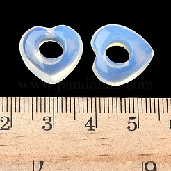オパライトヨーロッパビーズ  ハートに大きな穴ビーズ  15x15~15.5x4.5~5mm  穴：6mm&nbsp;G-C252-01C