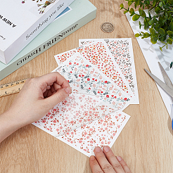 4Pcs 4 Styles Flower Pattern Ceramics Clay Water Transfer Paper&nbsp;DIY-PH0030-31