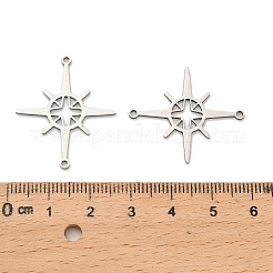 ステンレスペンダント201個  星のチャーム  レーザー切断  ステンレス鋼色  29x25x1mm  穴：1.5mm&nbsp;STAS-Z162-08P