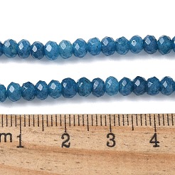 染め天然マレーシアジェイド翡翠ロンデルビーズ連売り  多面カット  藤紫色  4x2~3mm  穴：1mm  約110~115個/連  14インチ&nbsp;X-G-E316-2x4mm-54