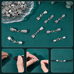 32Pcs 8 Styles Alloy Cord Ends&nbsp;HJEW-SC0003-12