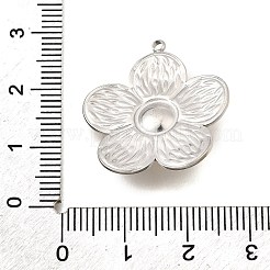 花 304 ステンレス ペンダント  プラスチック模造真珠付き  ゴールデン·ステンレス鋼色  26x24x5mm  穴：1.6mm&nbsp;STAS-M123-01PG
