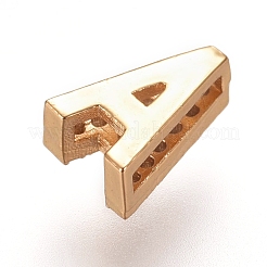 Golden Plated Brass Micro Pave Cubic Zirconia Slide Charms&nbsp;ZIRC-L075-61A-G