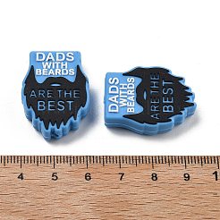 父の日シリコンビーズ  焦点ビーズ  ブラック  ナゲット  14mm  穴：2.5mm&nbsp;SIL-V006-02I