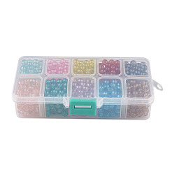 10 Colors Transparent Spray Painted Glass Beads&nbsp;DGLA-JP0001-11-6mm