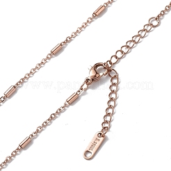 Ion Plating(IP) 304 Stainless Steel Column Link Chain Necklace for Men Women&nbsp;NJEW-K245-019D