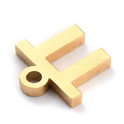 304ステンレスペンダント  マットなスタイル  ギリシャ語のアルファベット  金色  文字.p  文字.p：9x9x1.5mm  穴：1.5mm&nbsp;STAS-F267-10P-G