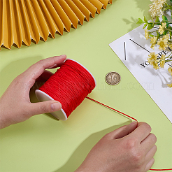 ナイロン編みコード1巻  ブレスレットやジュエリー作り、マクラメ工芸用の中国結び紐  レッド  1.5mm  約100ヤード/ロール&nbsp;NWIR-PH0002-35D
