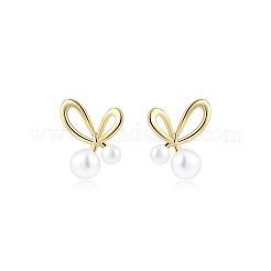 Alloy & Imitation Pearl Stud Earrings&nbsp;WG858D5-01