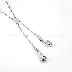 Fashionable 304 Stainless Steel Earphone Pendant Necklaces for Daily Wear&nbsp;IO7350