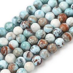 天然石ラリマービーズ連売り  ラウンド  10~10.5mm  穴：0.8mm  約39~40個/連  15.63~15.94インチ（39.7~40.5cm）&nbsp;G-C264-A01-10mm