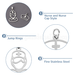 20Pcs 2 Style 201 Stainless Steel Pendants&nbsp;STAS-HY0001-16