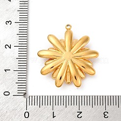 304ステンレススチールエナメルペンダント  花のチャーム  18KGP本金メッキ  ピンク  26x23.5x6mm  穴：1.5mm&nbsp;STAS-D362-04G-01